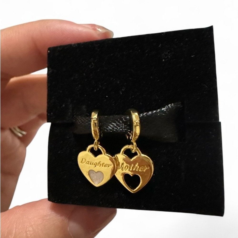 Pandora Double Heart Daughter/ Mother Charm Dangle - Picture 2 of 5